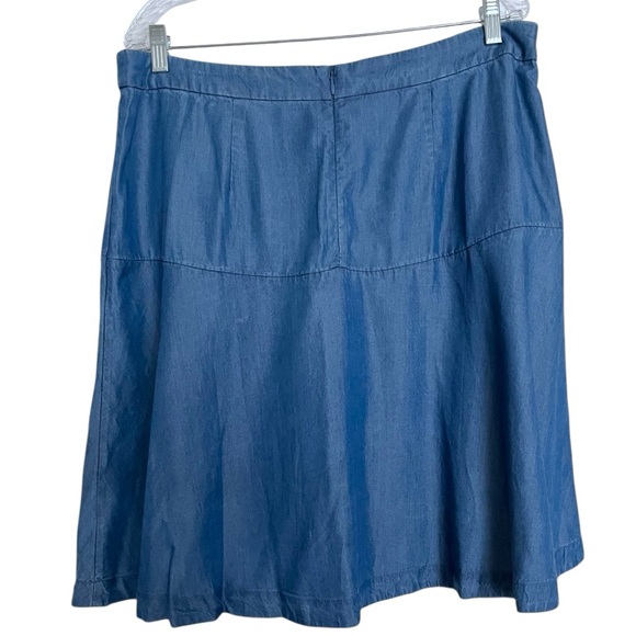 Ann Taylor Chambray Lace Up Flowy Flair Skirt size 14 - Picture 3 of 6